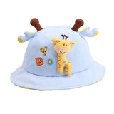 Zibuyu Cotton Cartoon Bucket Hat For Kids Aged 25, Wide Brim Sun Cap