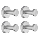 APLusee Brushed Nickel Hand Towel Hook, 4 Pack 304 Stainless Steel Storage Coat Hook, Bathroom Accessories Wall Mounted