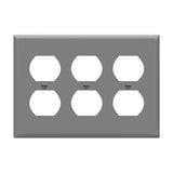 ENERLITES Triple Duplex Wall Plate, Three Electrical Outlet Cover, Standard Size 3Gang 4.50 x 6.38, Unbreakable Polycarbonate