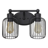All The Rages Ironhouse 2-Light Metal & Glass Vanity Fixture In Black/Clear
