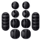 Swenrix Cable Organizer Holder Clips (Set Of 10) Multipurpose Silicone Cable Protector, Cord & Wire Manager Hooks With Self Ad