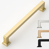 9BUILD 6 Pack 5 Inch Gold Cabinet Handles - Kitchen Hardware Pulls for Cabinets