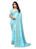 Satrani Womens Pure Georgette Saree (3181S2243N_Light Blue)