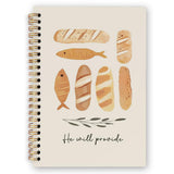 dvhdajed Christian Jesus Feeds the 5000 Spiral Notebook, Religious Fish and Loaves Journaling Notebooks, Bible Verse Spiral Jour