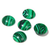 20pcs 10mm Natural Stone No Hole Malachite Semicircle Smooth Cabochons Beads Healing Chakra Crystal Stone Bead for Jewelry Makin