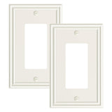 TREEWELL 2-Pack Decorator Outlet Cover Plate, Light Almond Decorative Switch Plates and Outlet Covers, Durable Zinc Alloy Wall P