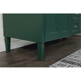 Elegant Decor Park Avenue 60 Metal Mdf Marble Double Bathroom Vanity In Green