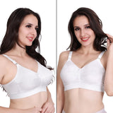 Trylo Riza Cottonfit Bra Combo Pack White & White 36 E - Cup - Pack Of-2,WHITE & WHITE,36,B0DQKVRTNP
