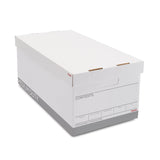 STAPLES Medium Duty File Box, Lift Off Lid, Letter, White/Gray, 4/Carton (TR59214)