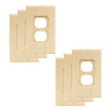 Franklin Brass W10397VUNR Wood Square Single Duplex Outlet Wall Plate/Switch Plate/Cover (6 Pack), Unfinished Wood