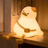 Duck Night Light for Kids,Cute baby Night Lamp,Cool Stuff,Soft Nightlight,Kawaii Gift,Rechargeable Portable and Silicone Light,T
