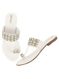 Shoetopia Women'S Wedge Heel Sandal,White,6,B09GKTMWJ6