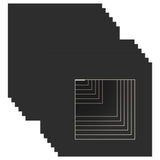ZBEIVAN 12x12 Black Picture Mats with White Core Bevel Cut Frame Mattes for 8x8 Pictures - Pack of 12