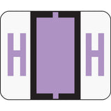 Smead BCCR BarStyle Permanent Alphabetical Labels, H, Lavender, Roll of 500