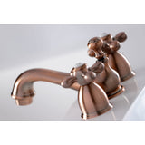 Kingston Brass Ks3955Ax Restoration Mini Widespread Lavatory Faucet With Metal Cross Handle, Oil Rubbed Bronze, 4-Inch Adjustabl
