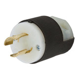 Hubbell Plug,250VAC,20A,L220P,2P,2W,1PH, Black, White (HUBHBL7102C)