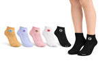 Kshunyx Kids Ankle Length Cotton Socks | Pack Of 5 | Cute Flower Design | Breathable Knit | Soft & Comfortable Socks For Boys An