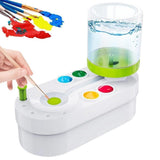 SHREEVASS ENTERPRISE Paint Brush Cleaner Tool with Water Dispenser Brush Washer Painting Station Paintbrush Rinser for Watercolo