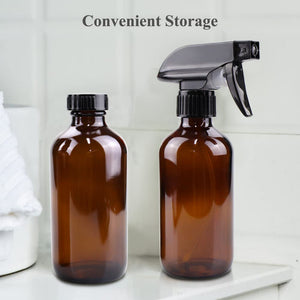 Wedama Amber Glass Spray Bottle Set & Accessories for Aromatherapy Facial Hydration Watering Flowers Hair Care,2 Pack ,16oz