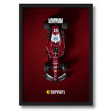 Artaction Ferrari Formula One Wall Frame Poster | F1 Racing Car Poster Art For Bedroom, Living Room & Office | A4 Size | Framed 