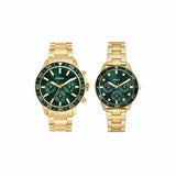 Fossil Bannon Gold Quartz Stainless Steel Watch Bq2754Set