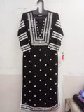 Gosriki Women'S Cotton Blend Straight Chikankari Embroidered Kurta (Stho-Black-Kds-Gs_M_Black_Medium),Black,,B0CBPSDB81