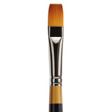 KINGART Premium Original Gold 9300-12 Flat Shader Series Artist Brush, Golden Taklon Synthetic Hair, Short Handle, for Acrylic, 