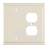 Henne Bery Modern Edge Decorative Wall Plate Switch Plate Outlet Cover, Durable Solid Zinc Alloy (Blank/Duplex, Light Almond)