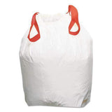 Boardwalk BWK1DK100 13 Gallon 0.8 mil. Drawstring Kitchen Bags White (50 Bags/Roll, 2 Rolls/Carton)