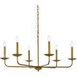 Living District Cohen 6-Light Mid-Century Style Metal Pendant In Brass