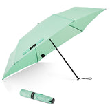 G4Free Travel Umbrella Compact Ultralight Carbon Fiber Super Slim Small Mini UV Sun Umbrellas - Weighs Only 4 oz (Light Green)