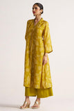 Gosriki Women'S Rayon Blend Anarkali Printed Kurta With Palazzo (Sepia Mustard-Gs_M_Yellow_Medium),Yellow,,B0DJWJ1KGS