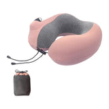 Ujeavette Inflatable Travel Pillow Inflatable Neck Pillow For Sleeping Office Airplane Pink