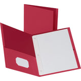 Business Source 78510 2Pocket Folders, 100 Sh Cap, Ltr, 91/2Inch x11Inch , 25/BX, RD