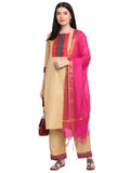 Anni Designer Women'S Cotton Straight Kurta With Palazzo & Dupatta (Kpzd-Cot-10012-Beige_S_Beige_Small),Beige,S