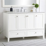 Elegant Decor Sommerville 48 Single Quartz Top Bathroom Vanity In White