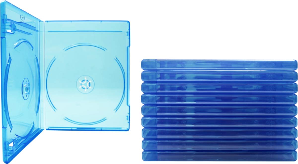(10) Empty Standard Double Blue Replacement Boxes/Cases for Blu-Ray Disc Movies BR2R12BL