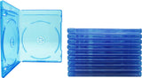 (10) Empty Standard Double Blue Replacement Boxes/Cases for Blu-Ray Disc Movies BR2R12BL