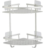 Hawsam No Drilling Bathroom Corner Shelves, Aluminum 2 Tier Shower Shelf Caddy Adhesive Storage Basket for Shampoo (Corner)