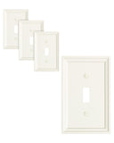 TREEWELL 4-Pack Single Toggle Light Switch Covers Wall Plate, Light Almond Decorative Switch Plate Covers, 1 Gang Natural Bamboo