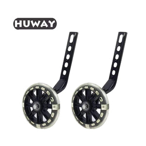 HUWAY training wheels flash mute wheel bicycle stabiliser mounted Kit compatible for bikes of 12 14 16 18 20 Inch