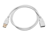 Monoprice 3Feet USB 2.0 A Male to A Female Extension 28/24AWG Cable (Gold Plated), White (108605)