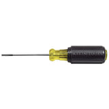 Klein Tools 6124 Screwdriver, Made in USA, Flat Head Terminal Block Screwdriver, 1/8Inch Cabinet Tip, 4Inch Round Shank, TBD