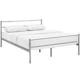 CasaFoyer Alina Platform Queen Bed | Rustic Charm meets Modern Decor | Holds 1323 lbs | No Box Spring Needed | Fits Memory Foam, Spring, Latex, Hybrid Mattresses | Gray