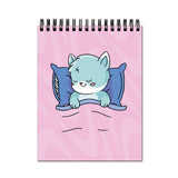 Vprint Girl Is Always Sleepy Spiral Wiro Unruled Blank Pages Notebook Diary Journal Drawing Book Black Paper A4 (Size 8X11)