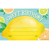 Lemon Zest Sweet Birthday Awards, 30 Per Pack, 6 Packs