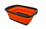 SAMMART 10L (2.6 Gallons) Collapsible Tub Foldable Dish Tub Portable Washing Basin Space Saving Plastic Washtub (Brown/Ora