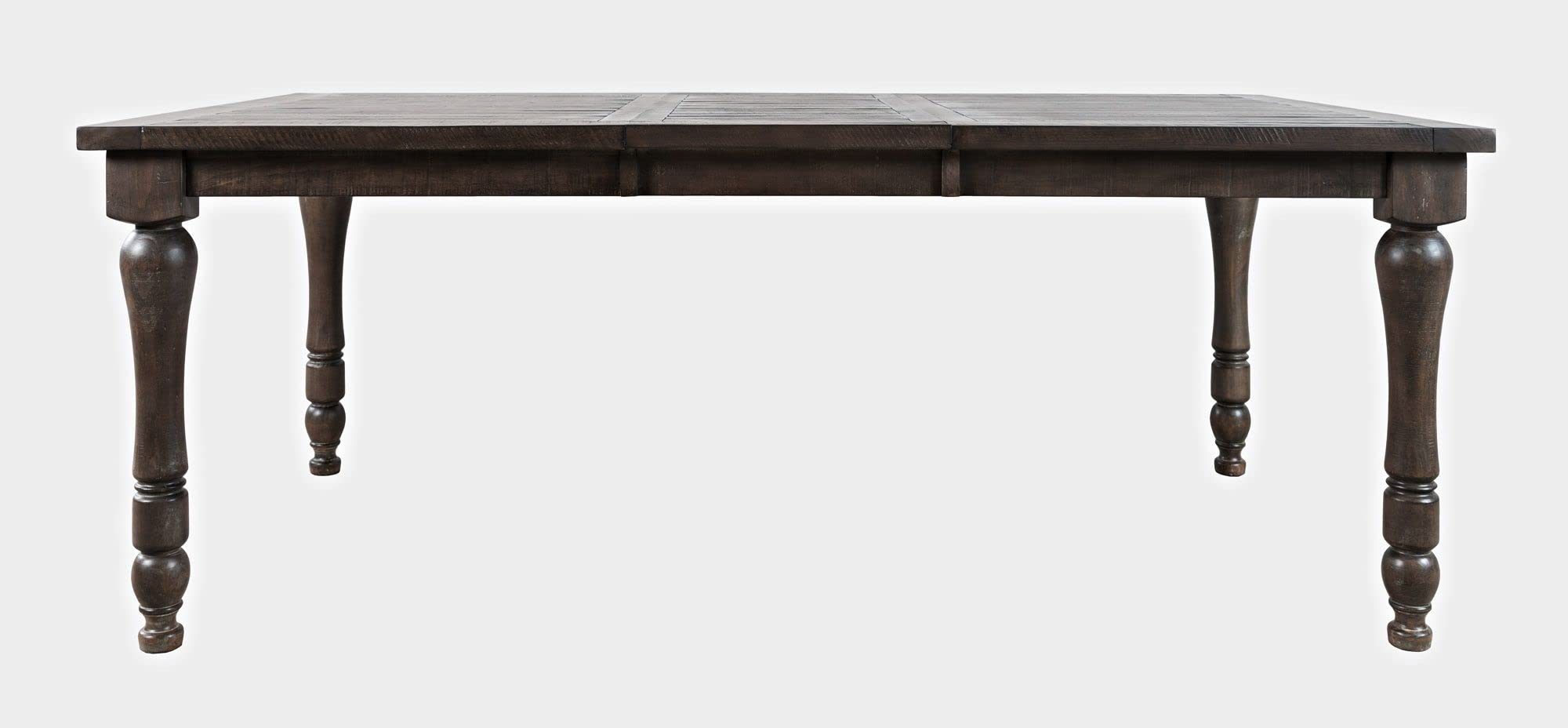 Jofran Madison County Reclaimed Solid Wood Rustic 78 Extension Farmhouse Dining Table, Barnwood Brown