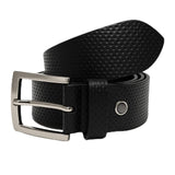 Aurenhide Genuine Leather Belt For Men, 40Mm Width, Formal And Casual Wear, Black Dotted Pattern, Fits 2846 Inch Waist Zcb20