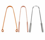 Varneya Premium Tongue Scraper Set | Pack Of 3 | Copper & Stainless Steel Tongue Cleaner | Removes Bad Breath & Tongue Coating